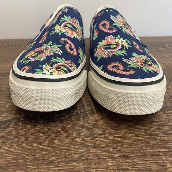 SUN SURF Japan Hawaiian Ukulele Lei Floral Printed Canvas Slip On Shoes - Picture 8 of 12